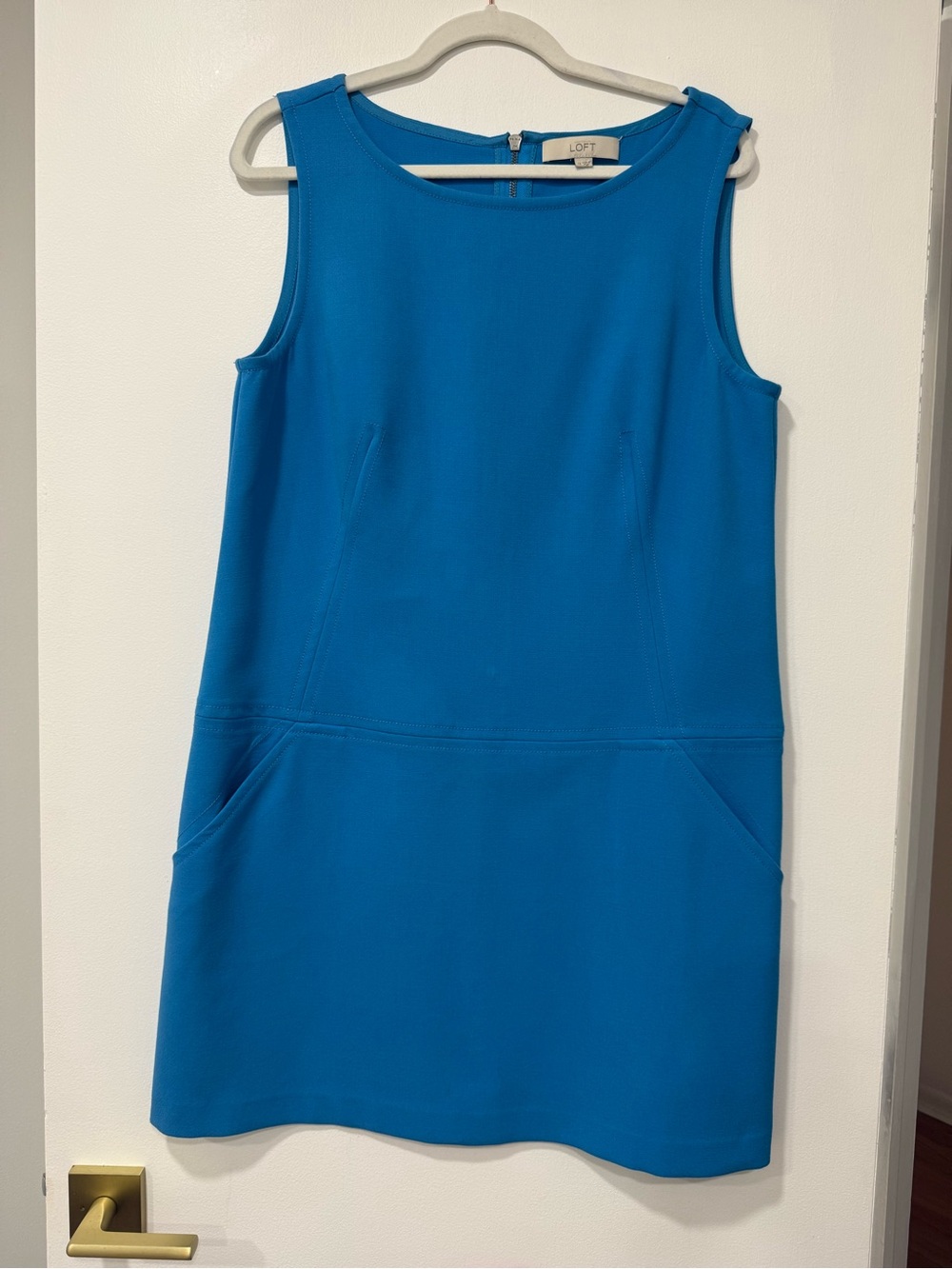 LOFT Sleeveless Mini Dress in Vivid Blue
